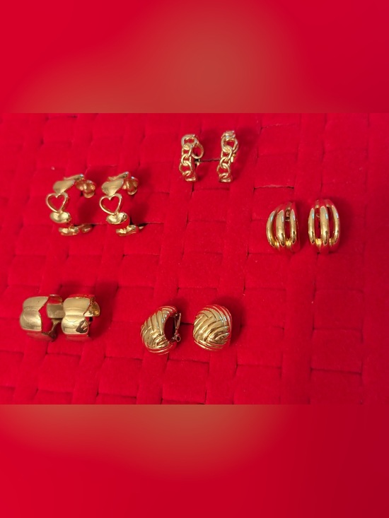 Jewelry - Vintage Monet Gold-Tone Women's Hoop Earrings Lot